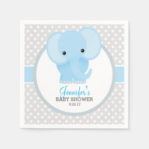 Serviette En Papier Baby shower Eléphant bébé (bleu)