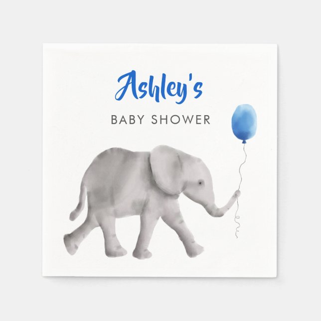 Serviette En Papier Baby shower Eléphant Bébé Cute (Devant)