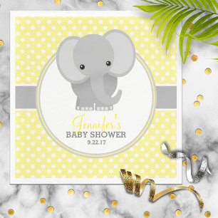 Serviette En Papier Baby shower Eléphant bébé (jaune)