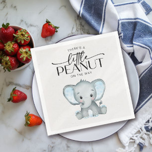 Serviette En Papier Baby shower Eléphant bleu petit arachide