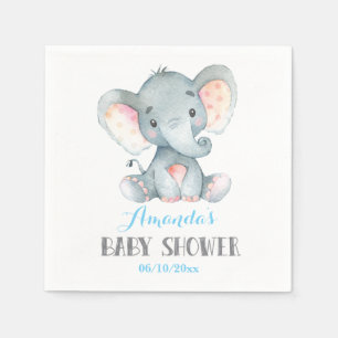 Serviette En Papier Baby shower éléphant garçon serviettes bleues