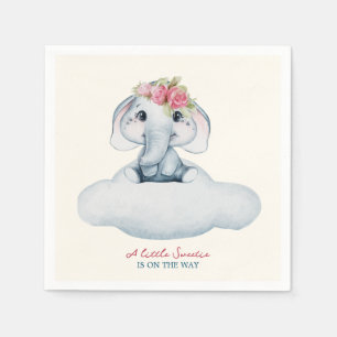 Serviette En Papier Baby shower Eléphant Little Cutie