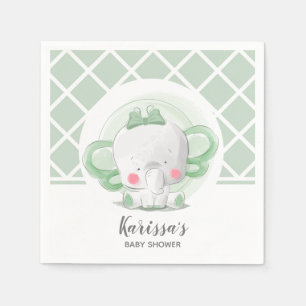 Serviette En Papier Baby shower éléphant Neutral