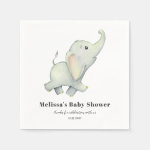 Serviette En Papier Baby Shower Éléphant Thème Neutre Personnalisé