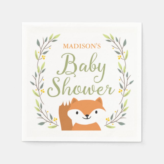 Serviette En Papier Baby shower en bois (Devant)