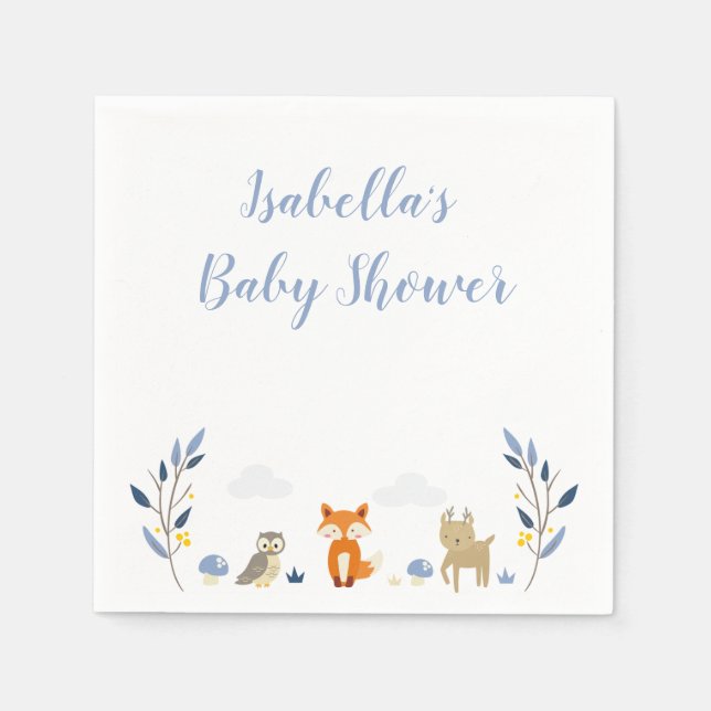 Serviette En Papier Baby shower en bois (Devant)