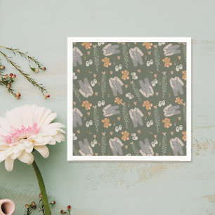 Serviette En Papier Baby shower en cuir marron neutre pour le genre