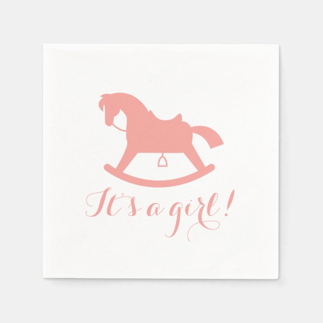 Serviette En Papier Baby shower en silhouette Cheval Rocheuse serviett (Devant)
