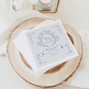 Serviette En Papier Baby shower en toile à fleurs vintage