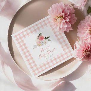 Serviette En Papier Baby shower En vichy cadre de la plage mignonne