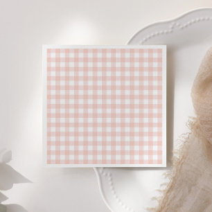 Serviette En Papier Baby shower En vichy fille rose