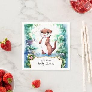 Serviette En Papier Baby shower Enchanted Otter