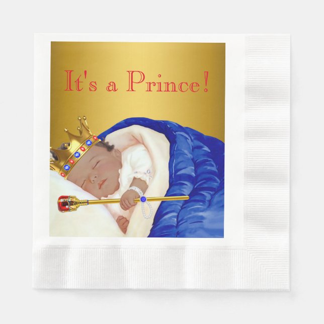 Serviette En Papier Baby shower Ethnic Royal Prince (Devant)