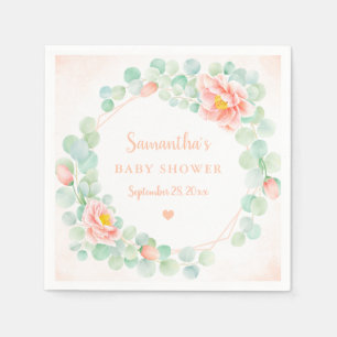 Serviette En Papier Baby shower Eucalyptus Feuille perceuse de germes