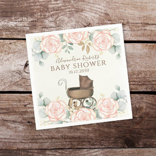 Serviette En Papier Baby shower Eucalyptus Feuilles Élégant Botanique