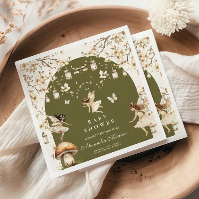 Serviette En Papier Baby shower Fairies Fleur sauvage Flower Meadow (Créateur téléchargé)