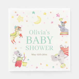 Serviette En Papier Baby shower Fancy Circus Carnival Animaux