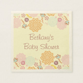 Serviette En Papier Baby shower Fancy Floral Moderne