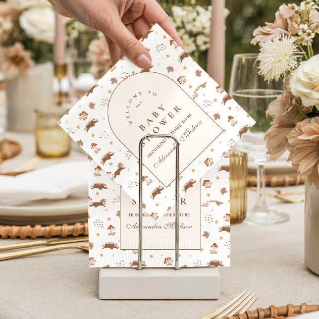 Serviette En Papier Baby Shower Fantaisiste en Forêt d'Automne (Créateur téléchargé)
