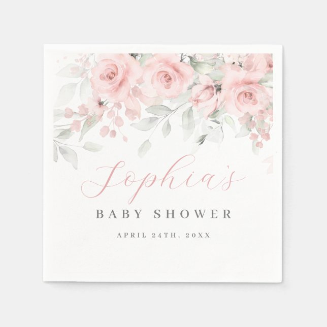 Serviette En Papier Baby Shower Fard à Joues Bloom (Devant)