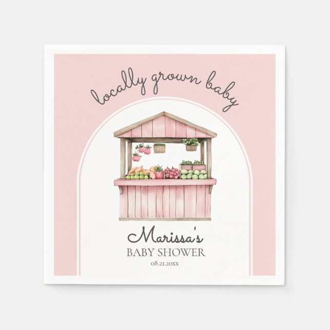 Serviette En Papier Baby shower Farmers Market Girl (Devant)