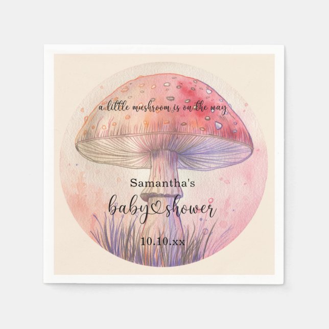 Serviette En Papier Baby shower fée amanite tue-mouches (Devant)