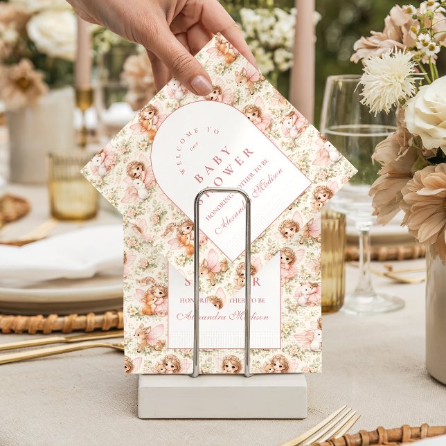 Serviette En Papier Baby Shower Fée Rose Douce (Créateur téléchargé)