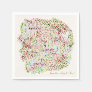 Serviette En Papier Baby Shower Fille Aquarelle Floral