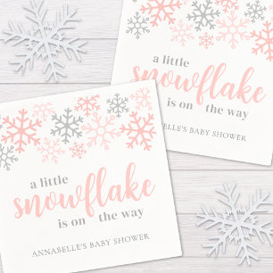 Serviette En Papier Baby Shower Fille d'hiver flocon de neige
