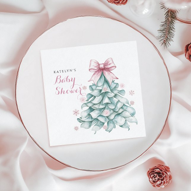 Serviette En Papier Baby shower Fille d'hiver Noël (Créateur téléchargé)