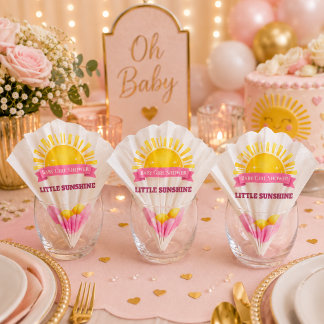 Serviette En Papier Baby Shower Fille Douce et Ensoleillée