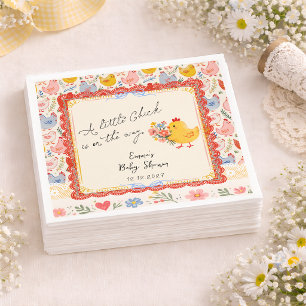 Serviette En Papier Baby Shower Fille Fleurie Petite Poussin de Printe