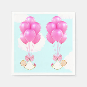 Serviette En Papier Baby shower fille jumeaux