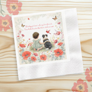 Serviette En Papier Baby Shower Fille Personnalisée et son Chiot