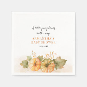 Serviette En Papier Baby Shower Filles Feuilles Rouilles Automne Citro