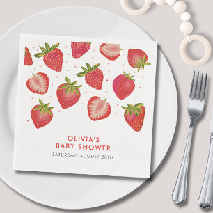 Serviette En Papier Baby shower Filles fraises