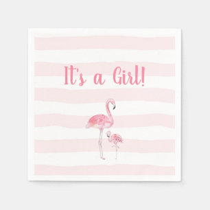 Serviette En Papier baby shower Flamant rose