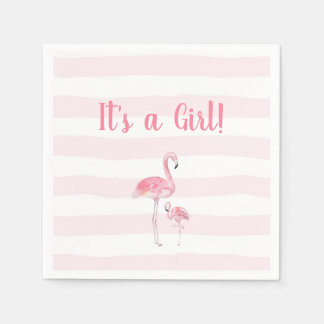 Serviette En Papier baby shower Flamant rose