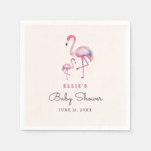 Serviette En Papier Baby shower Flamant rose rose Napkin