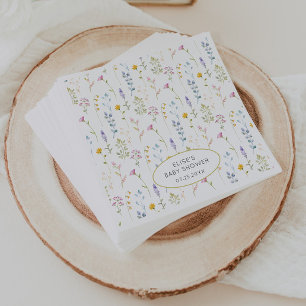 Serviette En Papier Baby shower fleur sauvage
