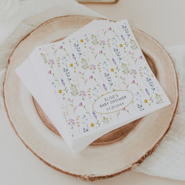 Serviette En Papier Baby shower fleur sauvage (Créateur téléchargé)