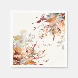 Serviette En Papier baby shower fleur sauvage