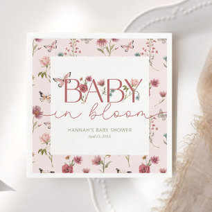 Serviette En Papier Baby shower Fleur sauvage bébé en fleurs