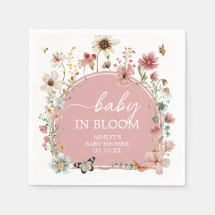 Serviette En Papier Baby shower Fleur sauvage bébé en fleurs