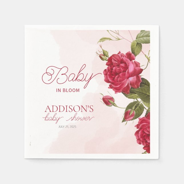 Serviette En Papier Baby shower Fleur sauvage bébé en fleurs (Devant)