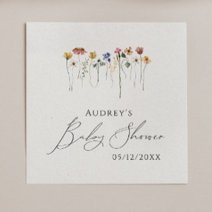 Serviette En Papier Baby shower Fleur sauvage coloré serviettes