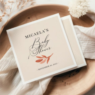 Serviette En Papier Baby shower Fleur sauvage d'aquarelle automne