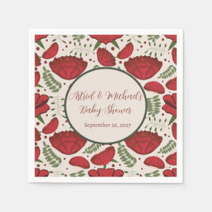 Serviette En Papier Baby shower fleur sauvage Red Poppy