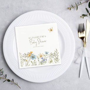 Serviette En Papier Baby shower fleuri à ressort Boho personnalisé
