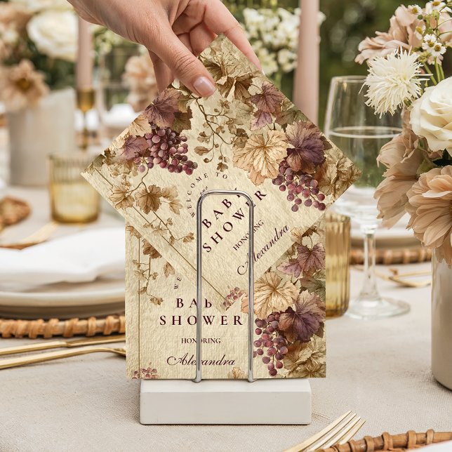 Serviette En Papier Baby-Shower Fleurs de Vigne (Créateur téléchargé)